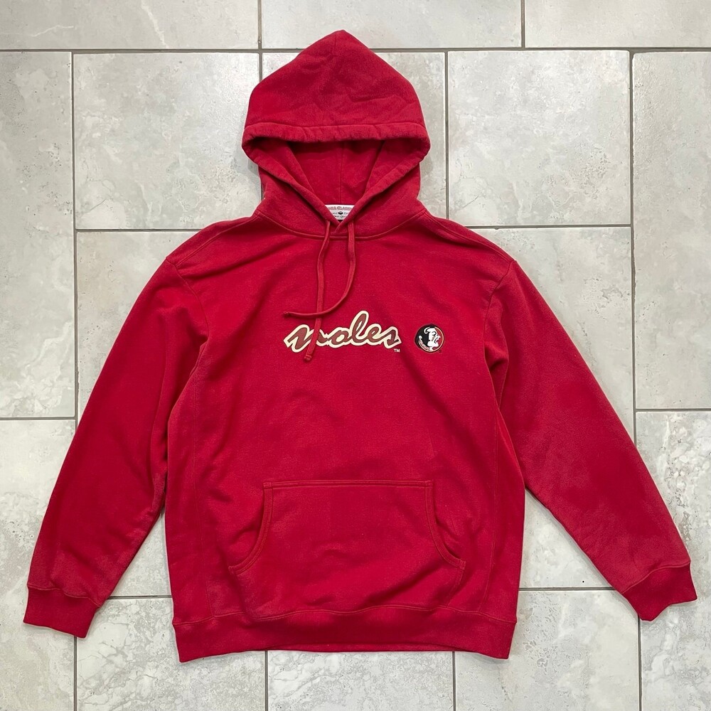 VTG Florida State Seminoles 'Noles Size L Embroidered Logo Hoodie Sweatshirt